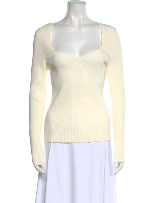 Veronica Beard Square Neckline Long Sleeve Top