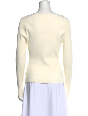 Veronica Beard Square Neckline Long Sleeve Top