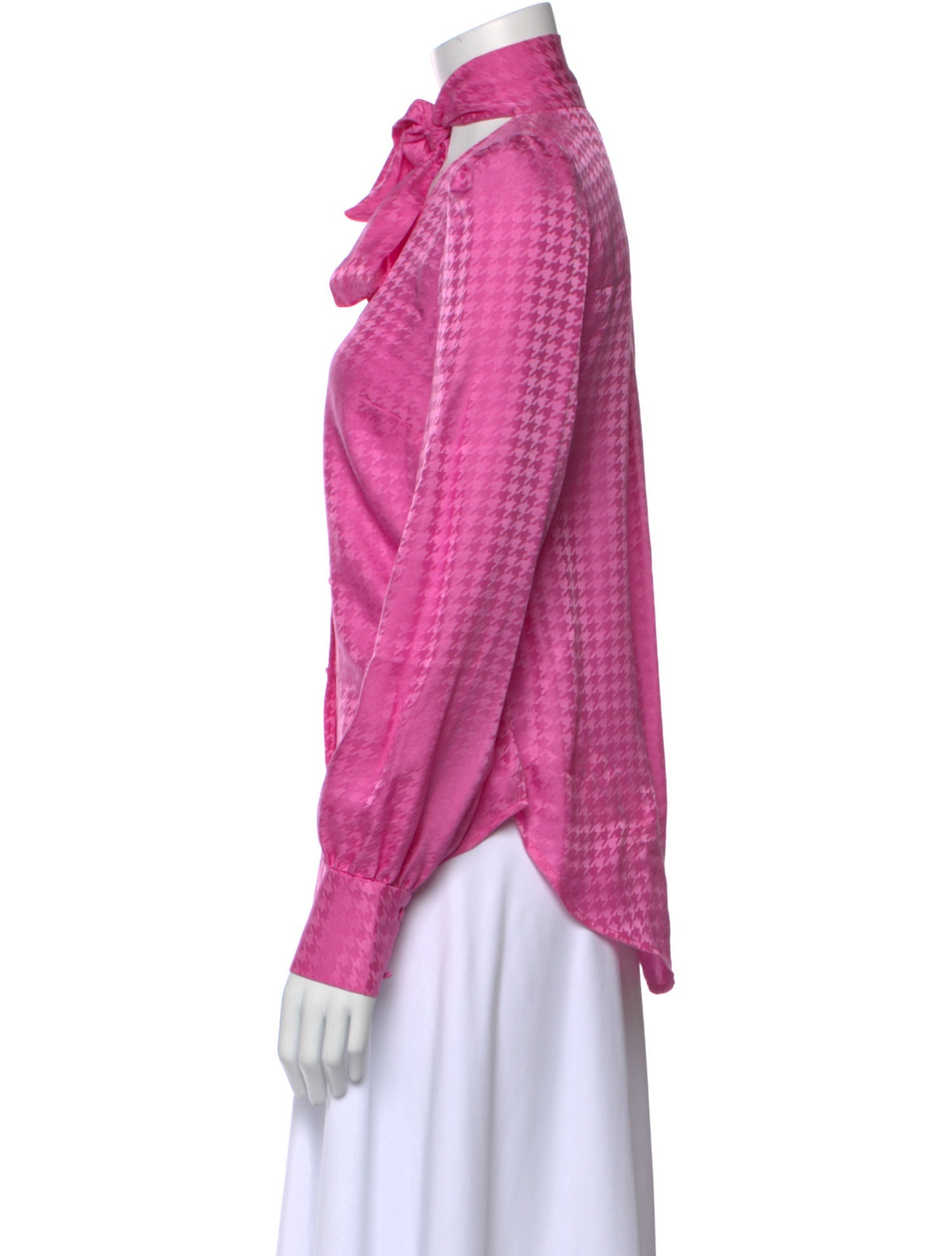 Veronica Beard Silk Long Sleeve Button-Up Top