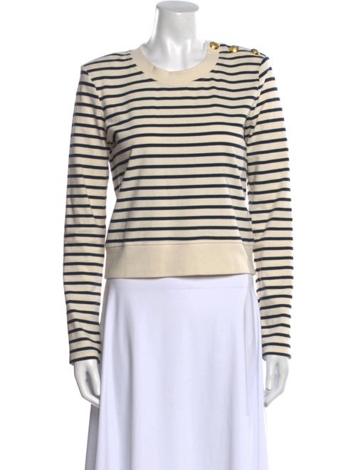 Veronica Beard Striped Crew Neck Top