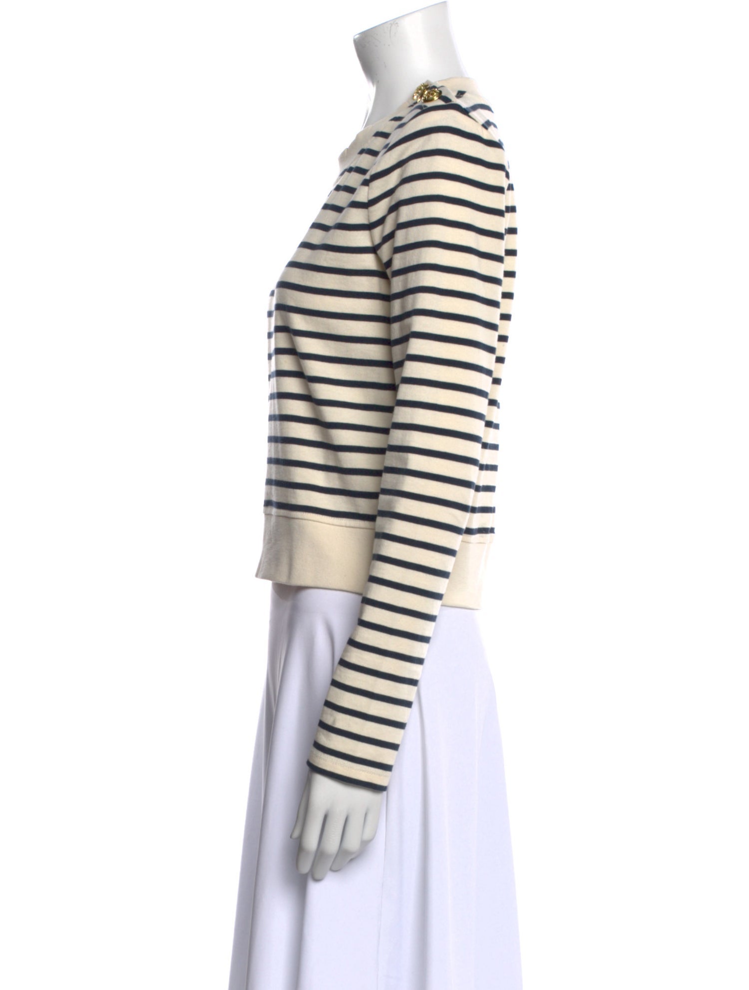 Veronica Beard Striped Crew Neck Top