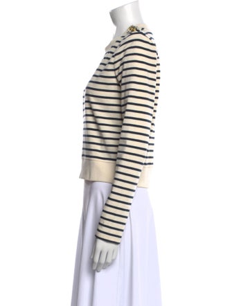 Veronica Beard Striped Crew Neck Top
