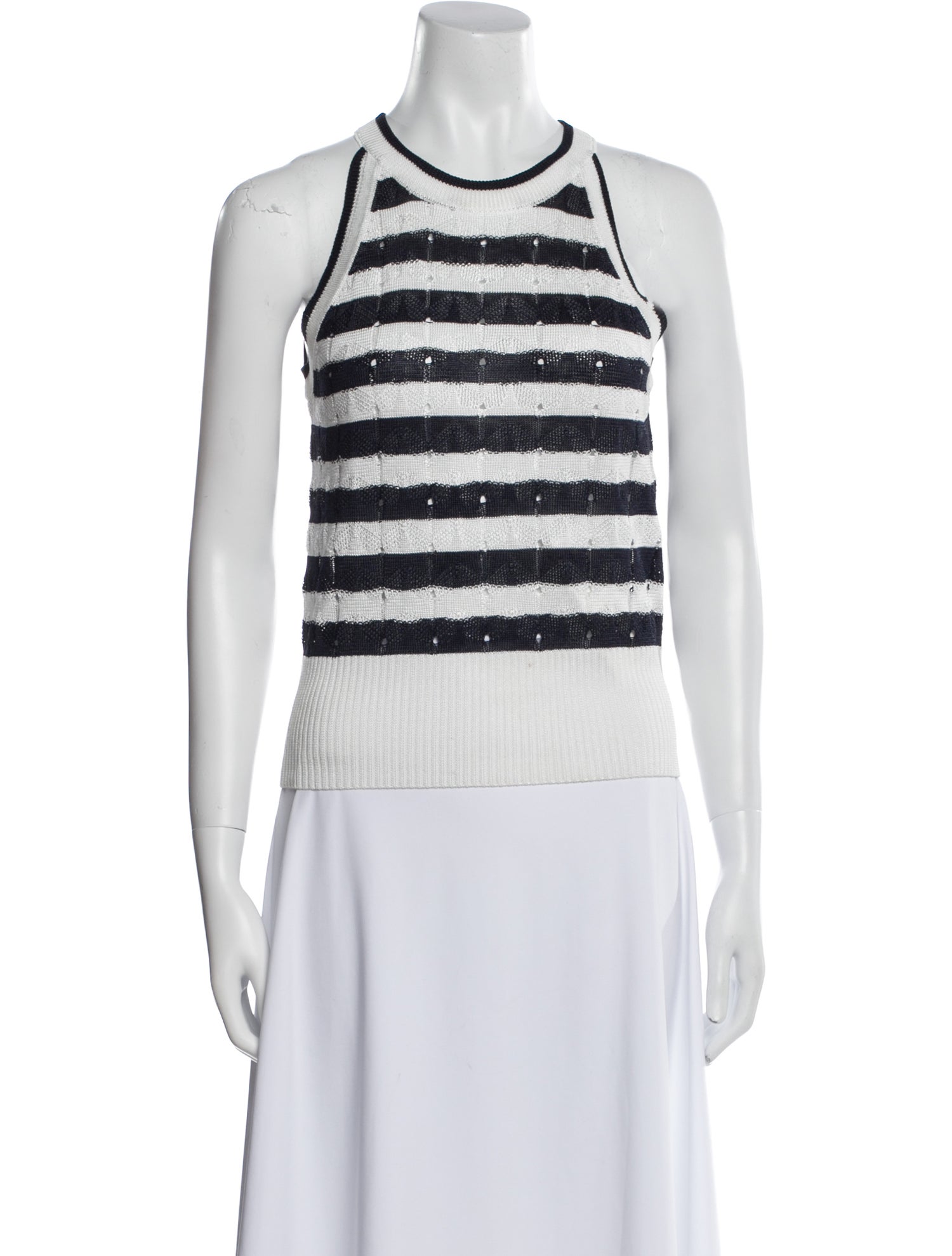 Veronica Beard Striped Crew Neck Top