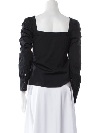 Veronica Beard Square Neckline Long Sleeve Blouse