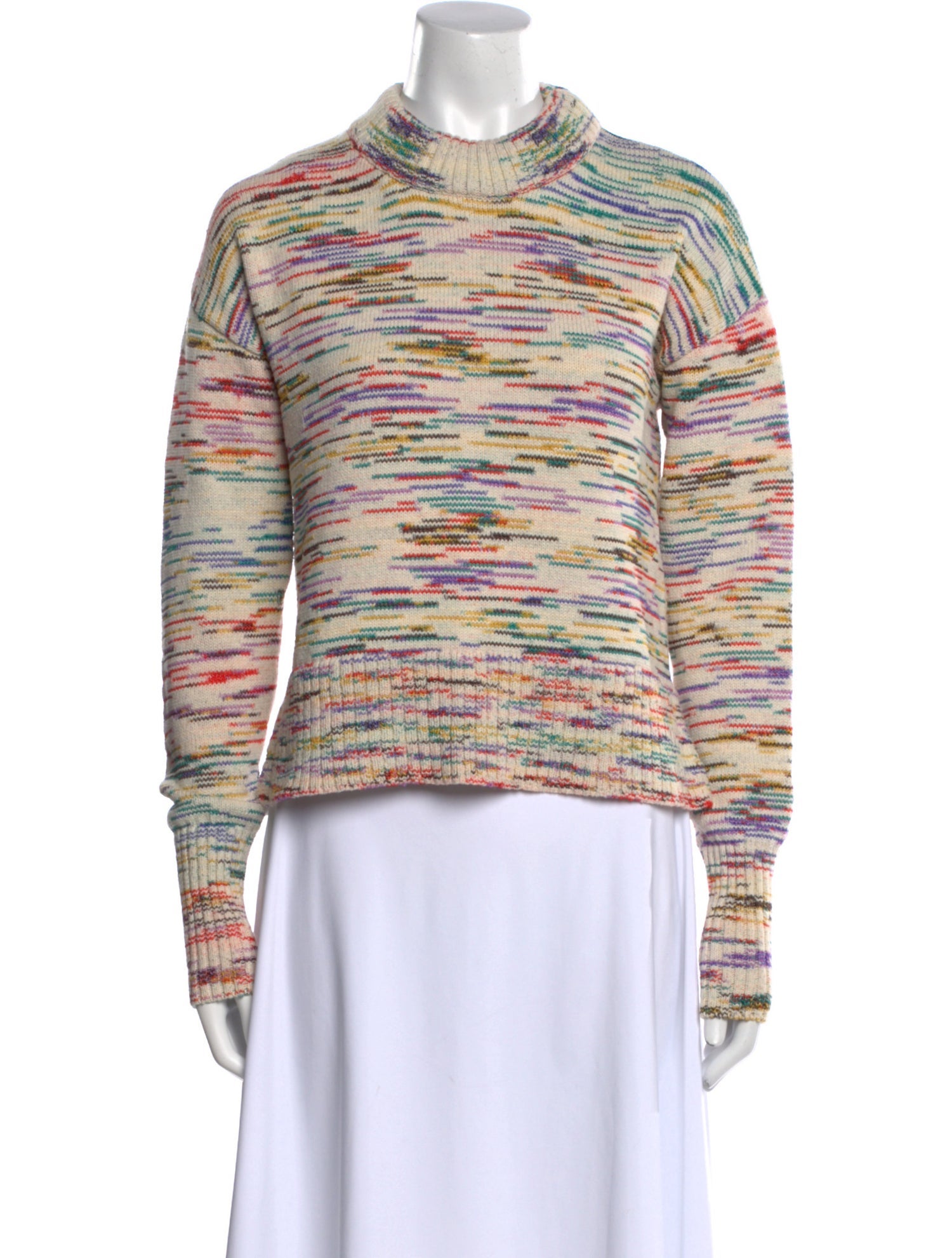Veronica Beard Striped Mock Neck Sweater