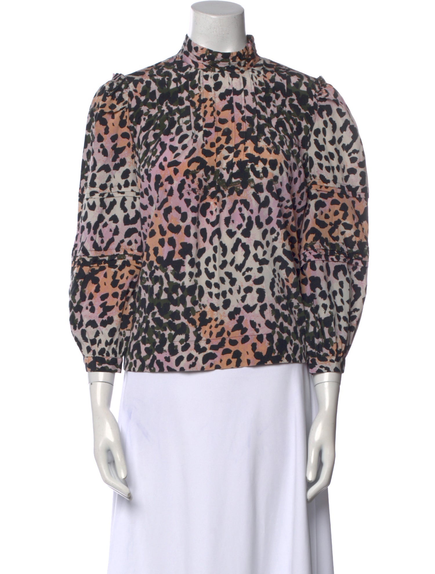 Veronica Beard Silk Animal Print Blouse