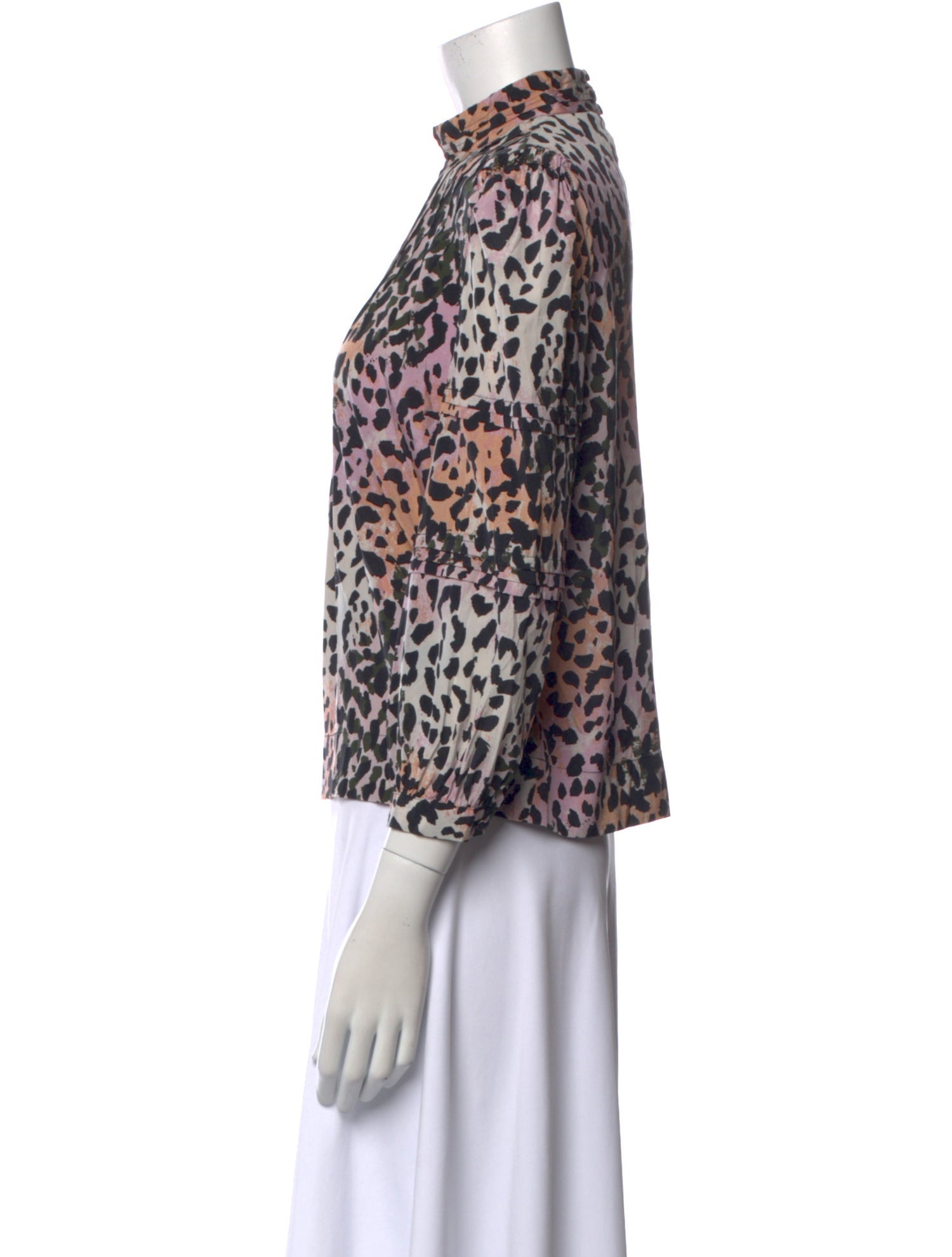 Veronica Beard Silk Animal Print Blouse