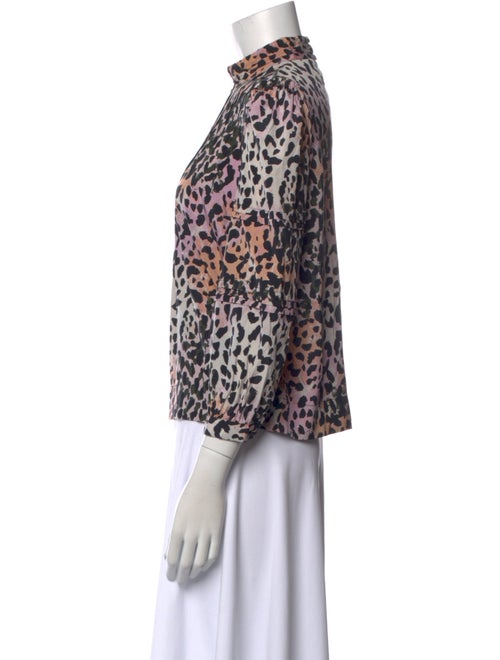 Veronica Beard Silk Animal Print Blouse