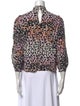 Veronica Beard Silk Animal Print Blouse