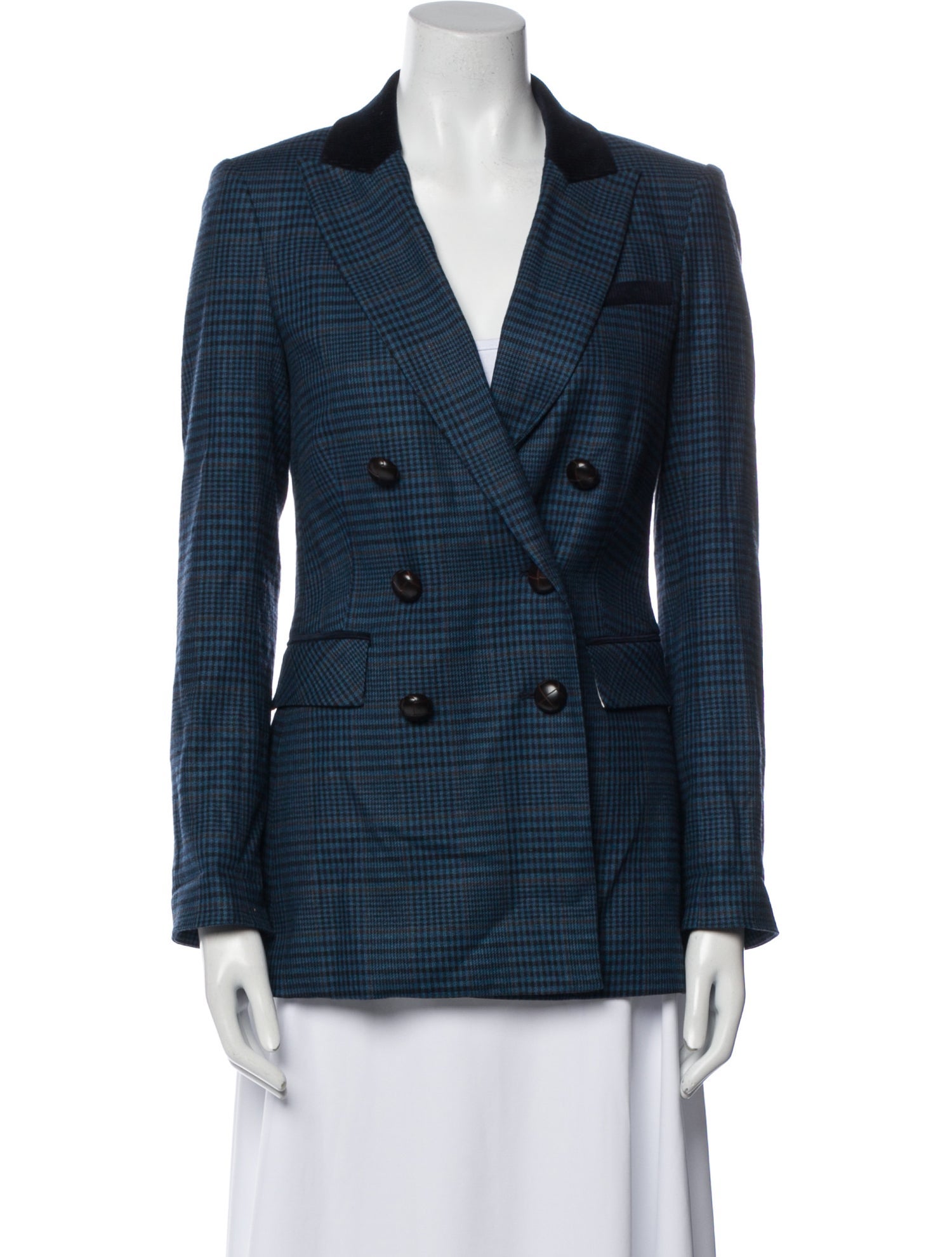 Veronica Beard Plaid Print Blazer