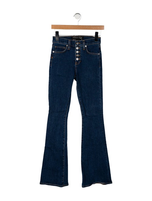 Veronica Beard Mid-Rise Wide Leg Jeans