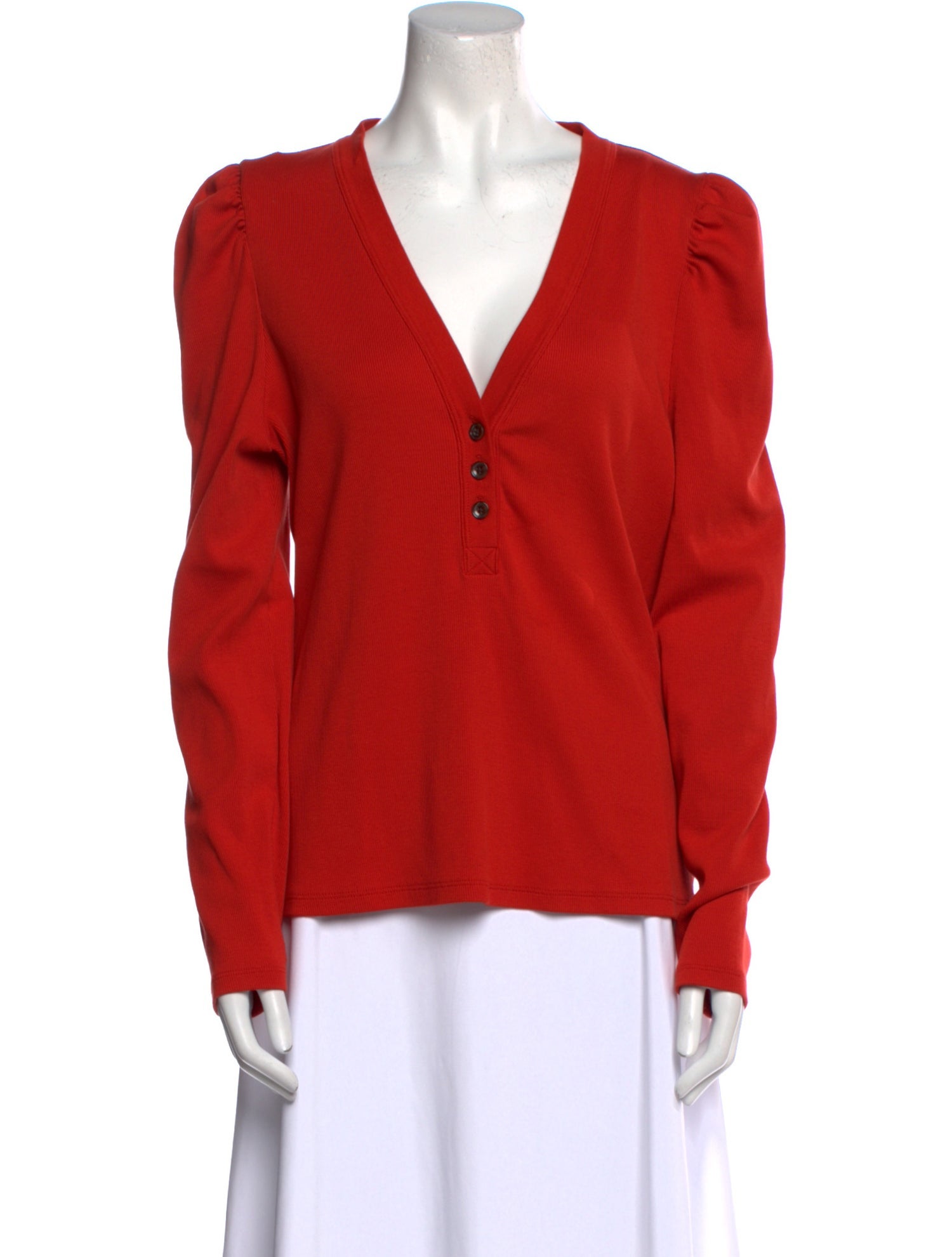 Veronica Beard V-Neck Long Sleeve Blouse