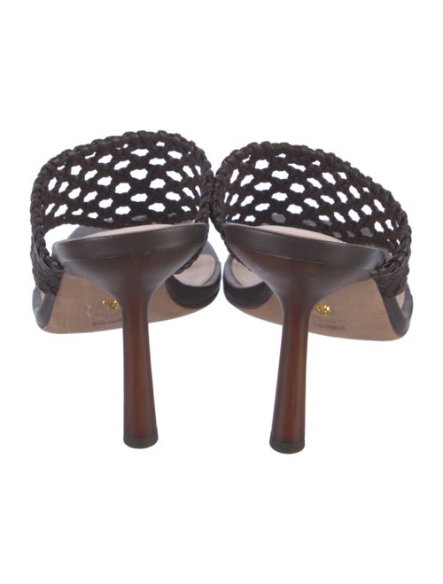 Veronica Beard Leather Braided Accents Slides