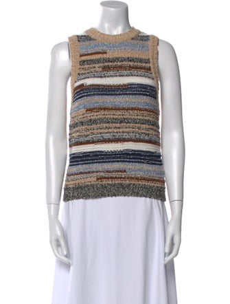 Veronica Beard Striped Crew Neck Top