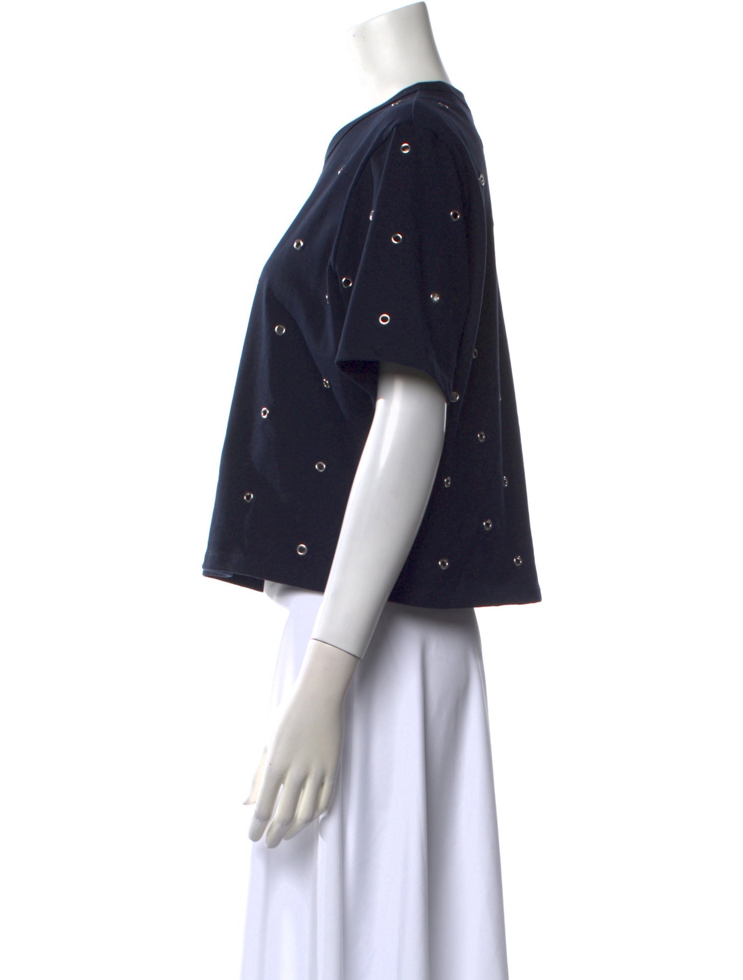 Veronica Beard Printed Crew Neck Crop Top