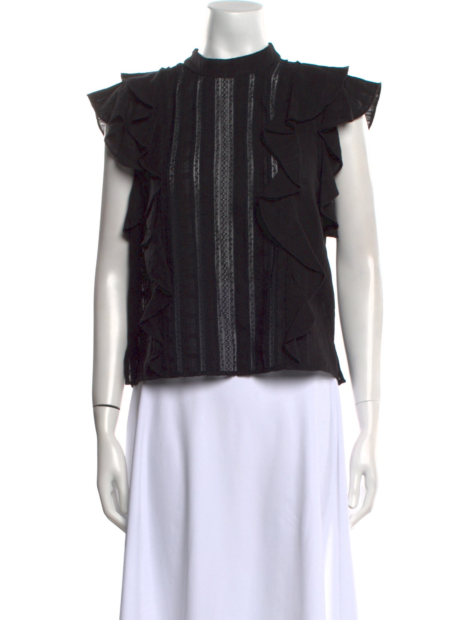 Veronica Beard Mock Neck Short Sleeve Blouse