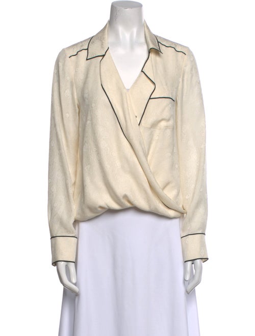 Veronica Beard Silk V-Neck Polo