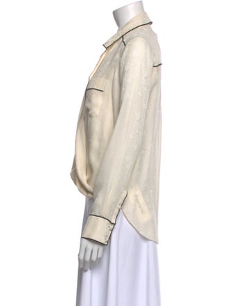 Veronica Beard Silk V-Neck Polo