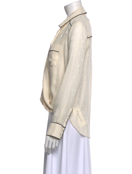 Veronica Beard Silk V-Neck Polo