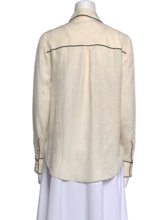 Veronica Beard Silk V-Neck Polo