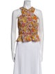 Veronica Beard Silk Floral Print Crop Top