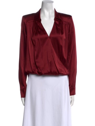 Veronica Beard Silk V-Neck Crop Top