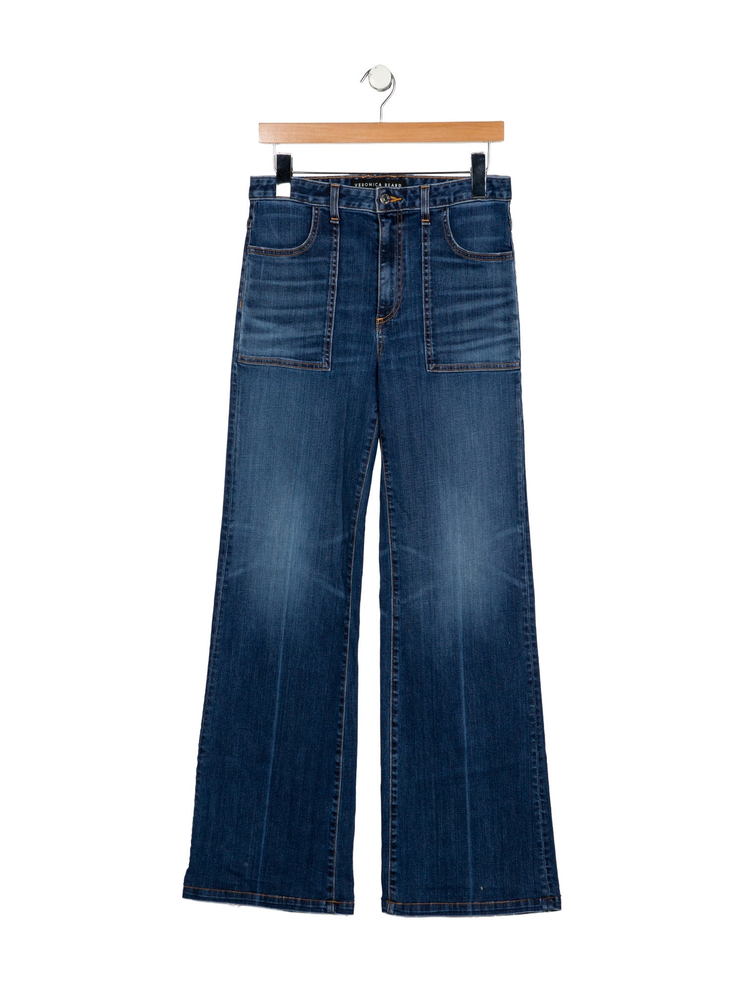Veronica Beard Mid-Rise Wide Leg Jeans