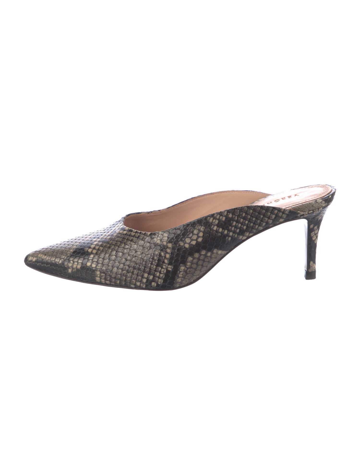 Veronica Beard Snakeskin Animal Print Mules