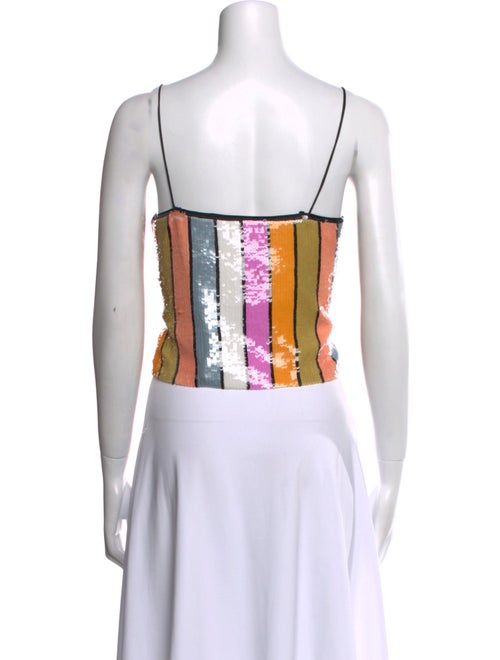 Veronica Beard Printed Square Neckline Crop Top