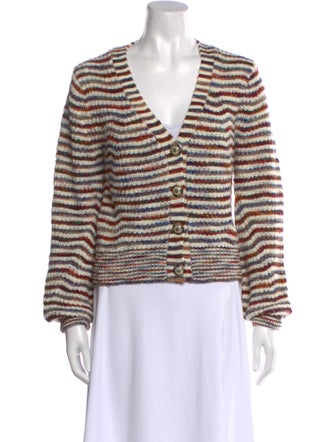 Veronica Beard Striped V-Neck Sweater