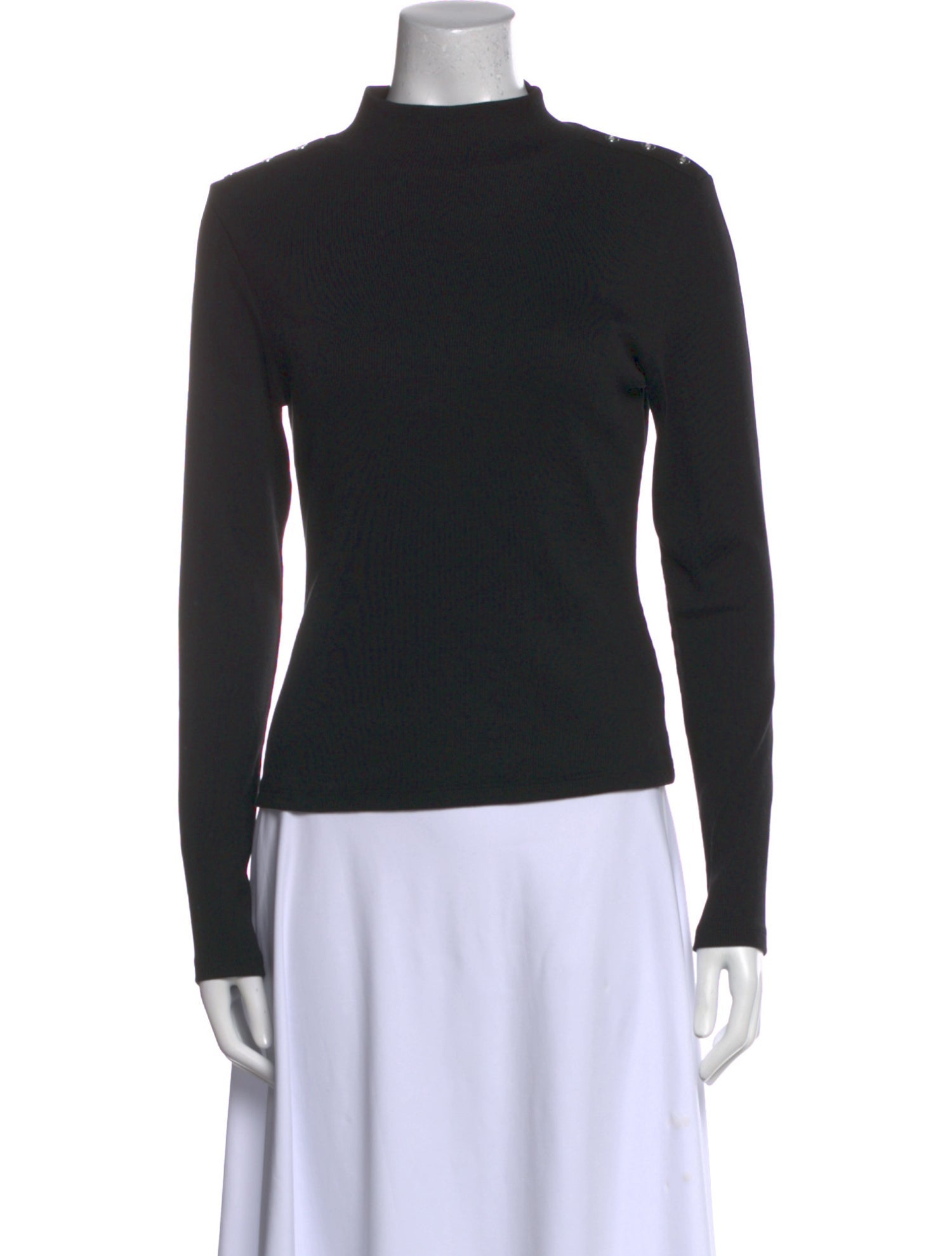 Veronica Beard Mock Neck Long Sleeve Top