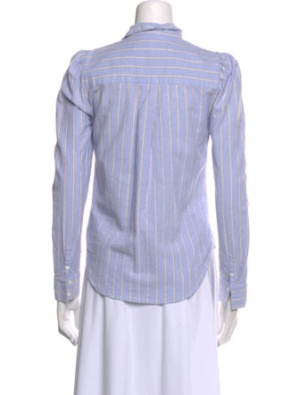 Veronica Beard Striped Long Sleeve Button-Up Top