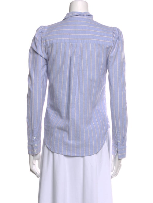 Veronica Beard Striped Long Sleeve Button-Up Top