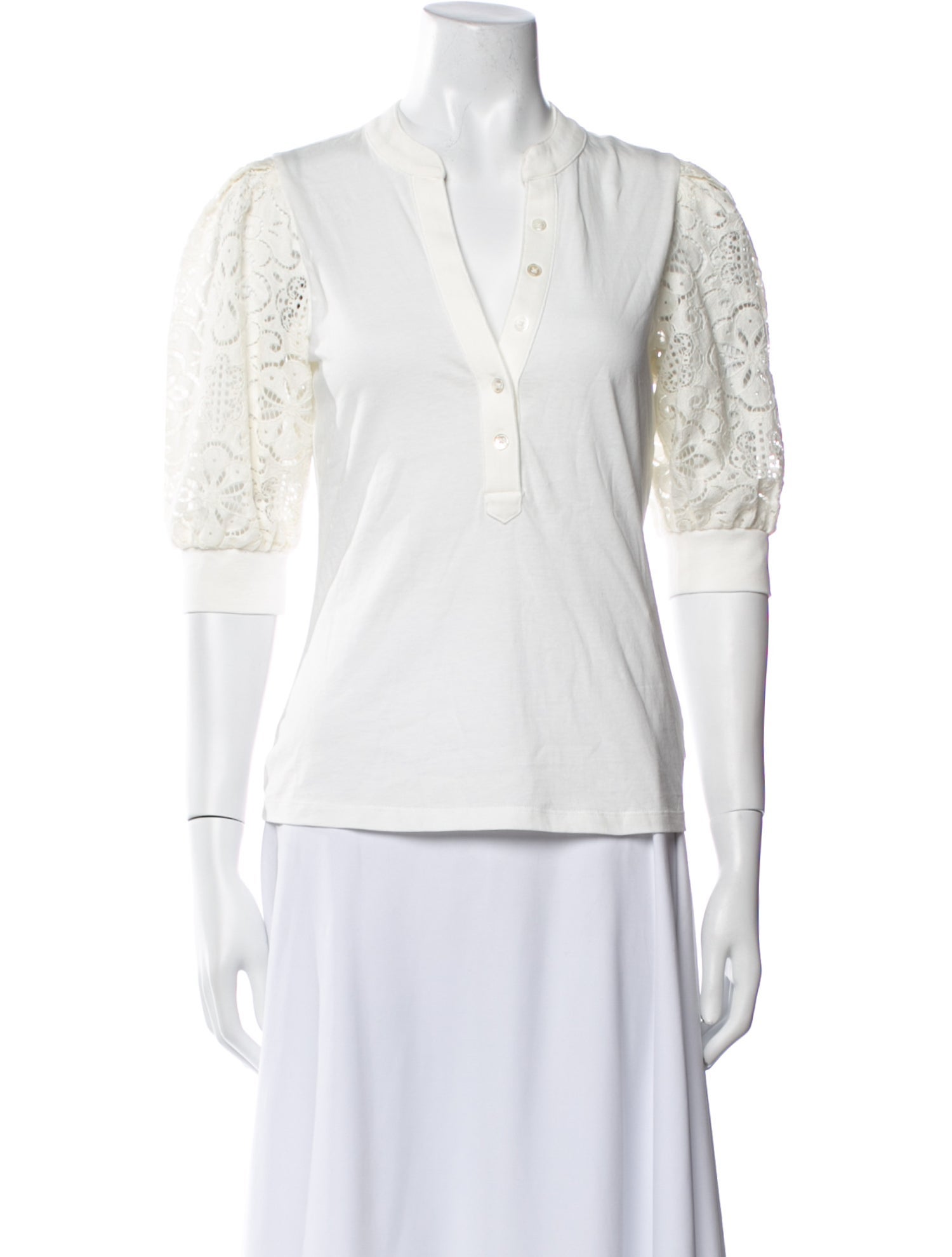 Veronica Beard V-Neck Three-Quarter Sleeve Polo w/ Tags