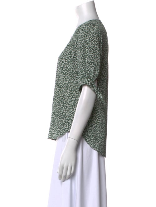 Veronica Beard Silk Floral Print Button-Up Top