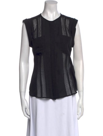 Veronica Beard Silk Crew Neck Top