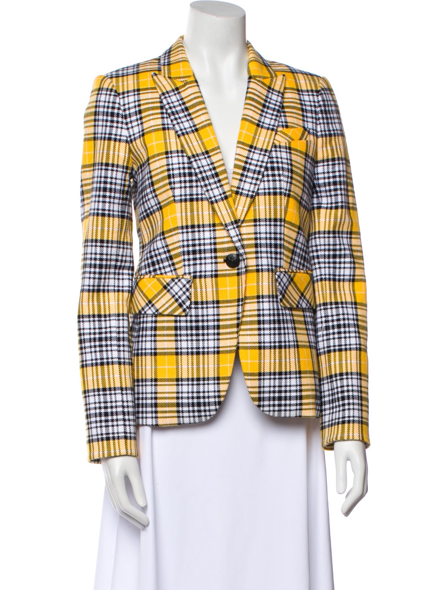 Veronica Beard Plaid Print Blazer