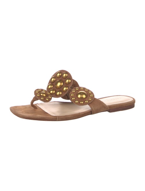 Veronica Beard Suede Floral Print Slides