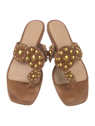 Veronica Beard Suede Floral Print Slides