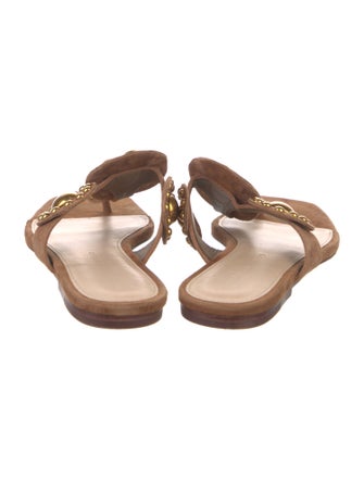 Veronica Beard Suede Floral Print Slides