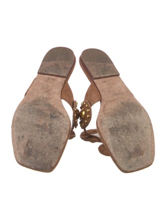 Veronica Beard Suede Floral Print Slides