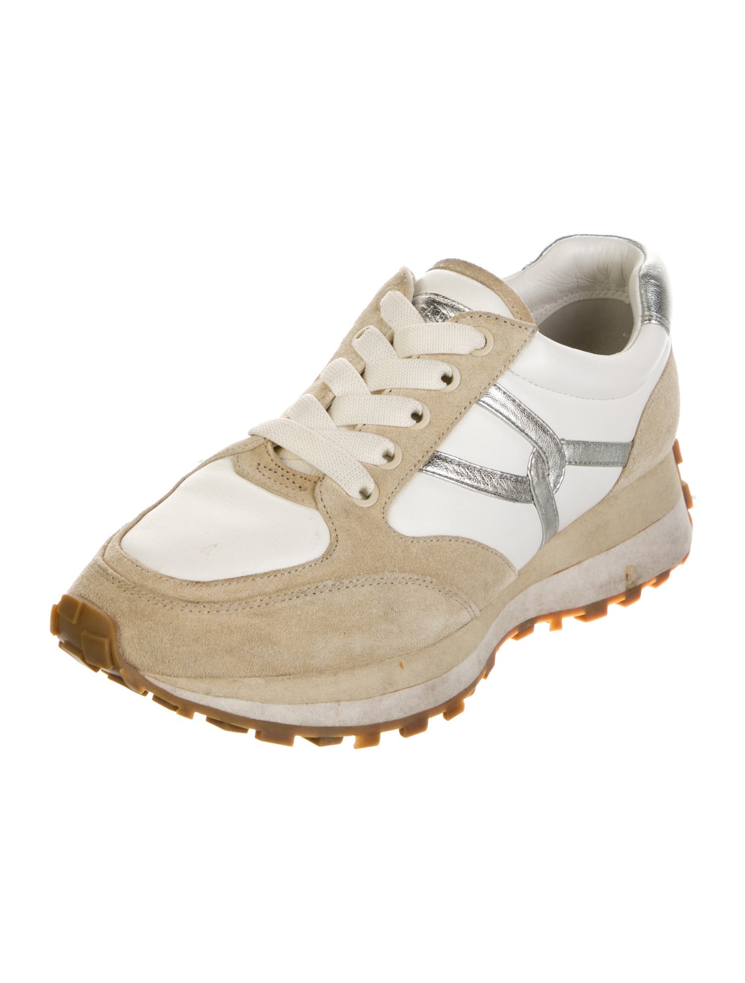 Veronica Beard Suede Colorblock Pattern Sneakers