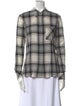 Veronica Beard Plaid Print Long Sleeve Button-Up Top