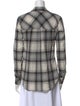 Veronica Beard Plaid Print Long Sleeve Button-Up Top