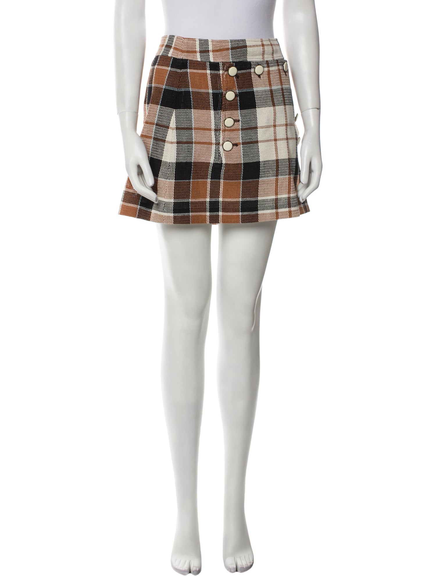 Veronica Beard Plaid Print Mini Skirt