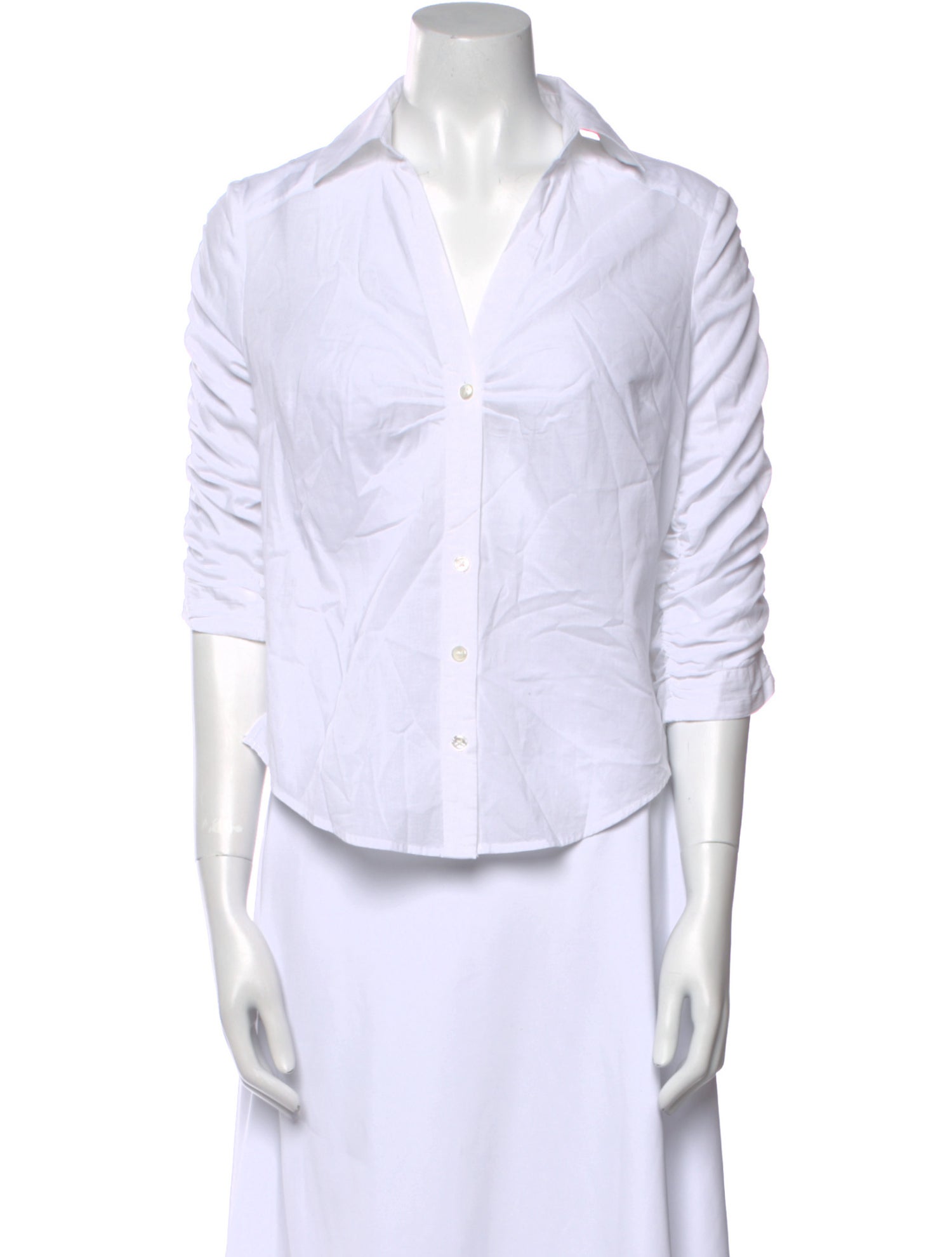 Veronica Beard Three-Quarter Sleeve Button-Up Top