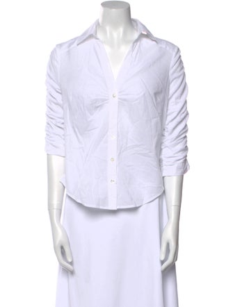 Veronica Beard Three-Quarter Sleeve Button-Up Top