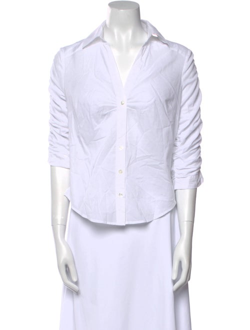 Veronica Beard Three-Quarter Sleeve Button-Up Top