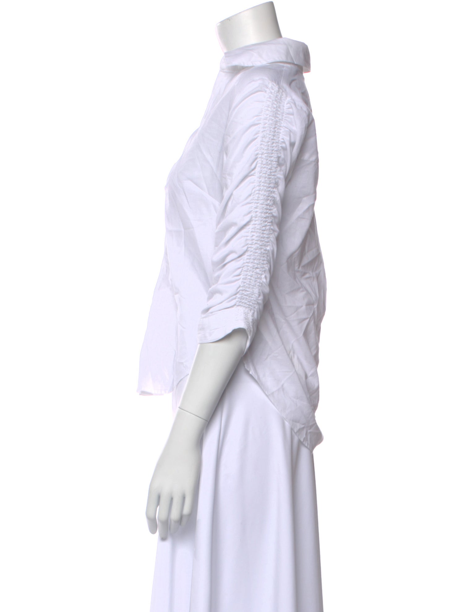 Veronica Beard Three-Quarter Sleeve Button-Up Top