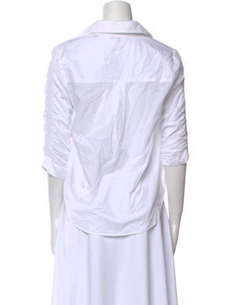 Veronica Beard Three-Quarter Sleeve Button-Up Top